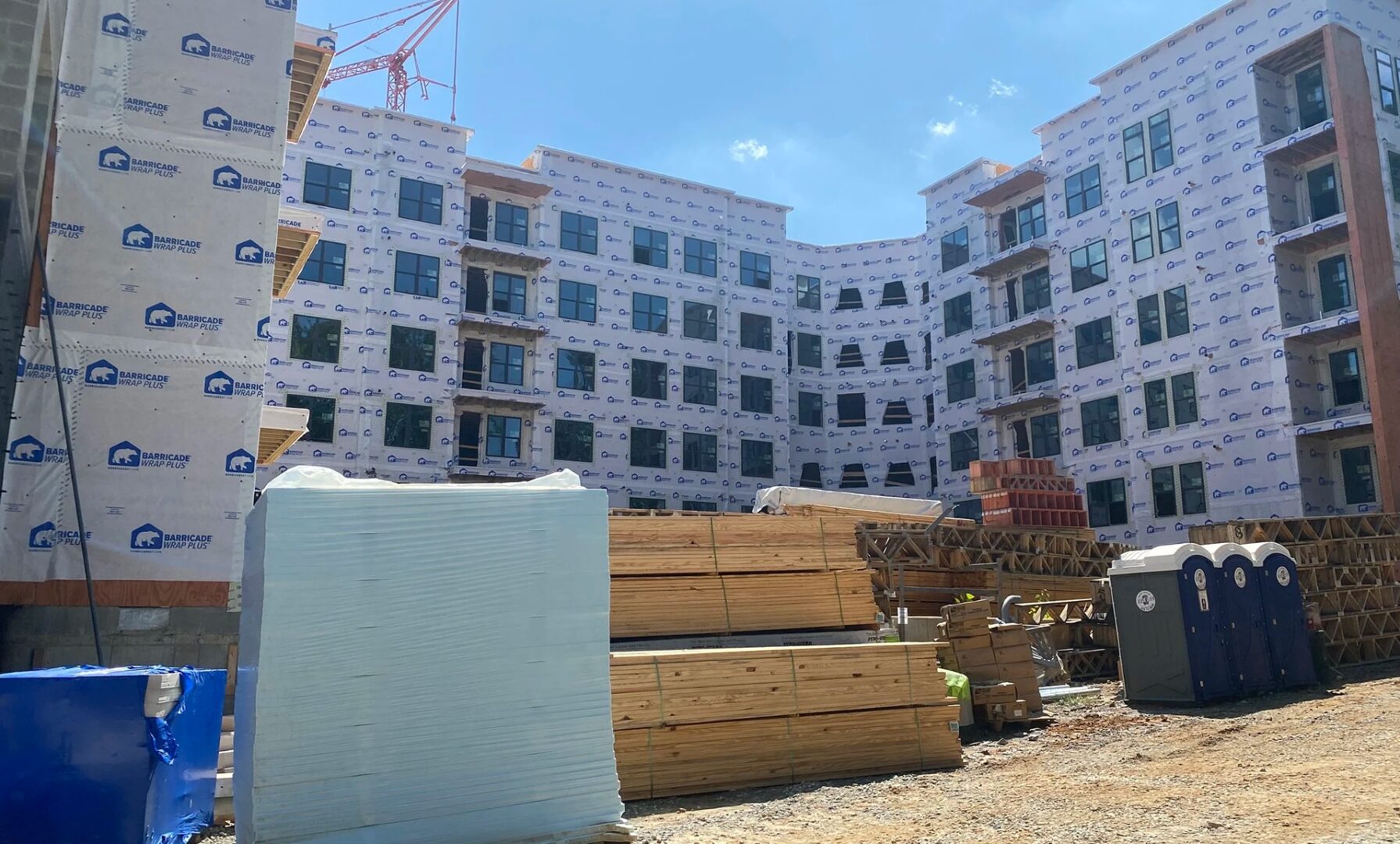 New residential building with scaffolding