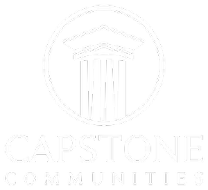 Black and white Capstone Communities emblem