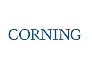 Corning brand name in blue lettering