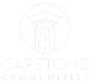 Logo of Capstone Communities featuring a stylized column.